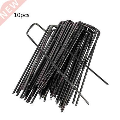 10 Pcs U-shape Garden Staples Ground Stakes Pegs Garden Pins