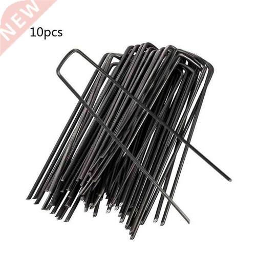10 Pcs U-shape Garden Staples Ground Stakes Pegs Garden Pins