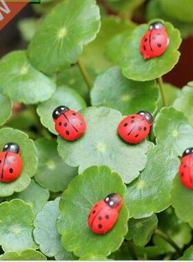 100pcs/set Cute Resin Crafts Decorations Miniature Ladybug
