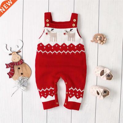 Baby Christmas Rompers Clothes Fall Winter Sleeveless Newbor