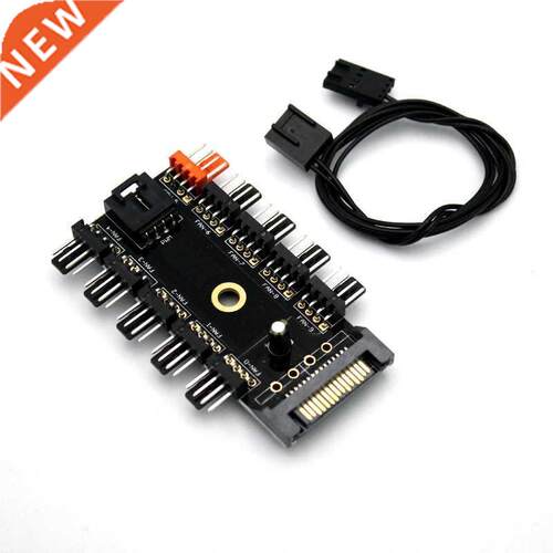 Computer case fan hub 3/4Pin temperature control PWM speed