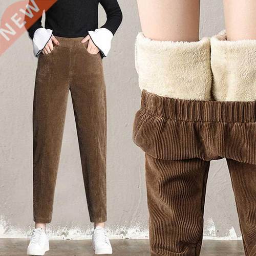 Plush Thick Casual Pants Women's Corduroy Warm Pants Autumn