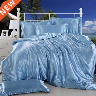 2022New Rayon Bedding Set Solid Color Bed Cover Set Twin Kin