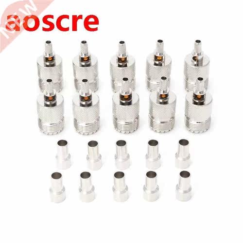 10 Sets UHF Female Jack SO29 Crimp RF Connector Coaxial Ada