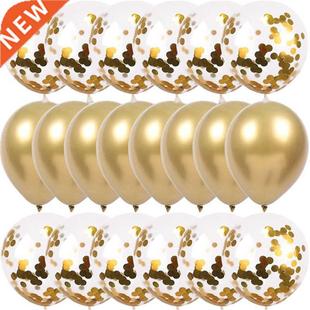 20pcs Gold Confetti Balloons Set etallic Chroe ballon Bir