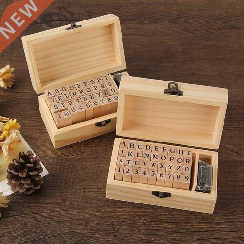 Self Inking Number Letter Stamp School Stationery Wood Recta