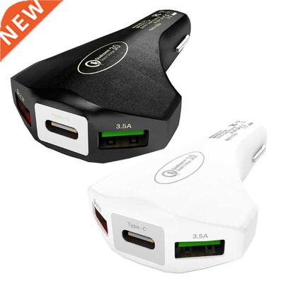 2USB Socket QC 3.0 Car Charger Type-C Fast Charging Adapter