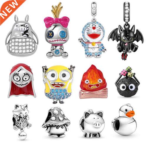 New 925 Sterling Silver Stitch Doll charm Kitten Yarn Ball C