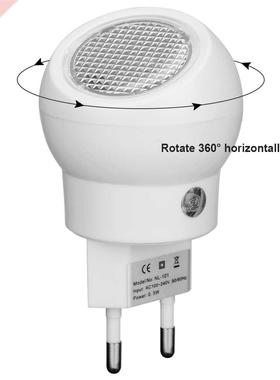 Night Light LED Bedside Lamp 220V Baby Light Sensor 360 Rota