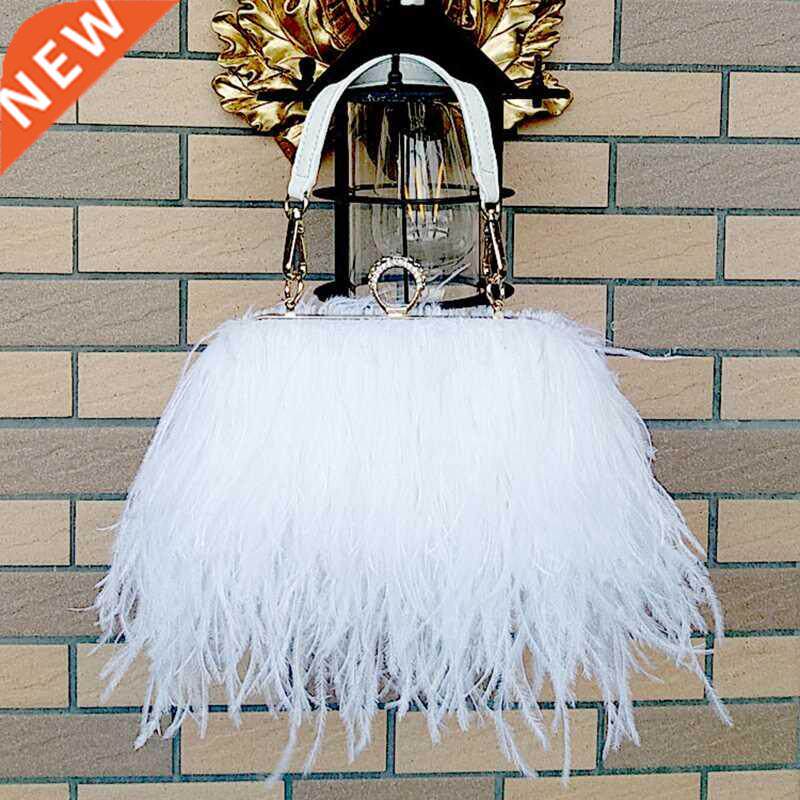 Women Bags Handbags Famous Brands Ostrich Feather Clutch Lux