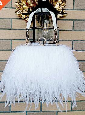 Women Bags Handbags Famous Brands Ostrich Feather Clutch Lux