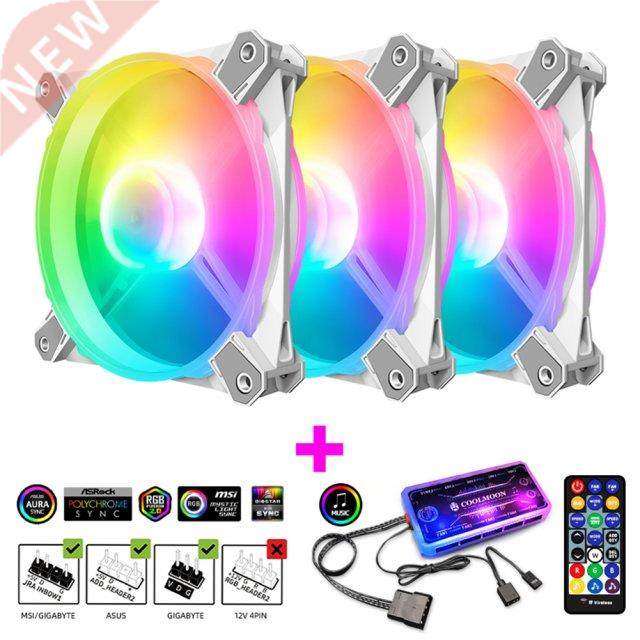 Coolmoon 120mm 5V ARGB Cooling Fan PWM 6PIN Mute PC Computer