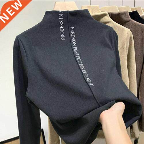 Korean Style Stch Casual Pullover Fall/Winter Women's Letter