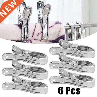 6pcs Stainless Steel Clothes Clips Clothespin Clothes Pegs