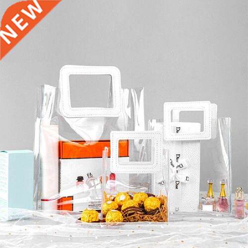 Clear Gift Bag with Handle Transparent Tote Bag PVC Wedding