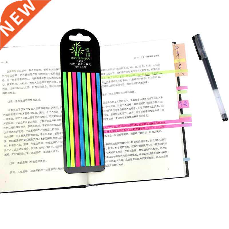 160pcs Color Transparent Fluorescent Index Tabs Flags Sticky