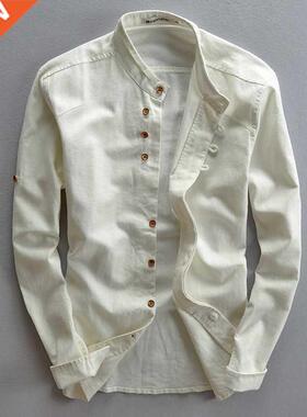 Men Spring Autumn Fashion Japan Vintage Style Premium Linen