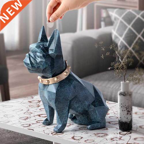 French bulldog coin box save money piggy bank figures home