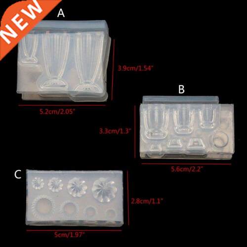 DIY 3D Glass Bottle Resin Mold Goblet Cup Simulated Food Min