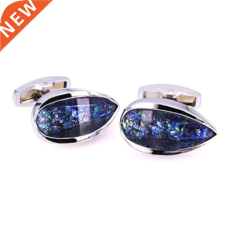 Men's French Shirt Cufflinks Scarf Hat Accessories Blue Crys