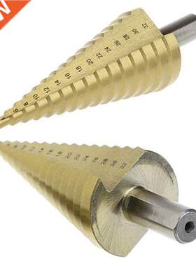 6 Pcs/Set HSS Steel Titanium Coated Step Drill Bit Hole Cutt