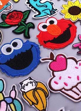 Cute Animals Dinosaur Patch Iron On Embroidered For Clothing