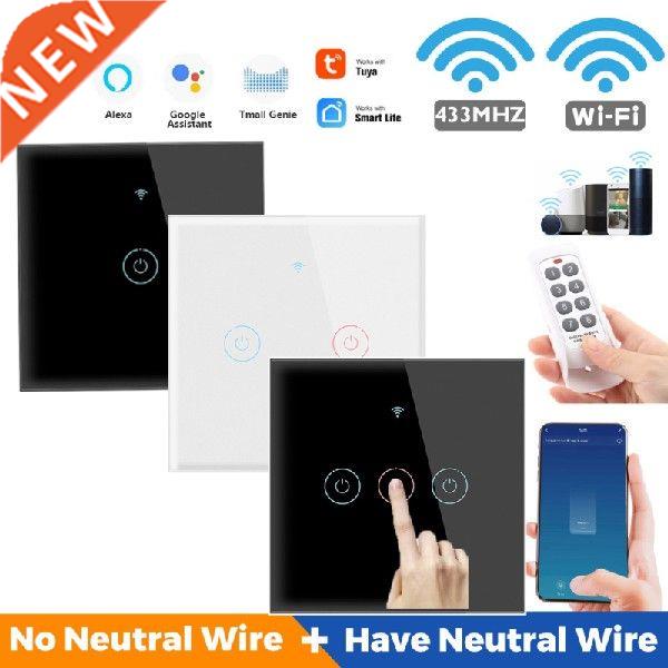 1/2/3/4 gang TUYA WiFi 433MHZ Smart Touch Switch Home Wall