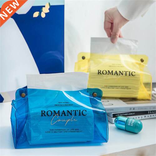 Tissue Pouch Water Proof Buckle Design Transparent PVC Long