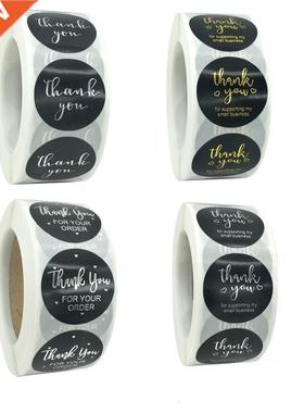 Bronzing Gold 100-500pcs Thank You for Your Order Sticker Th