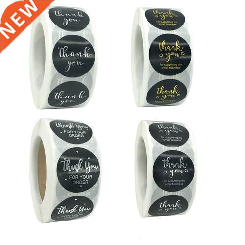 Bronzing Gold 100-500pcs Thank You for Your Order Sticker Th