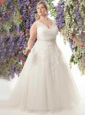 Elegant V-neck Plus Size Wedding Dresses Vestidos de Noivas