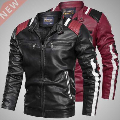 2022 Men's Leather Jackets High Quality Stand Collar Jacket