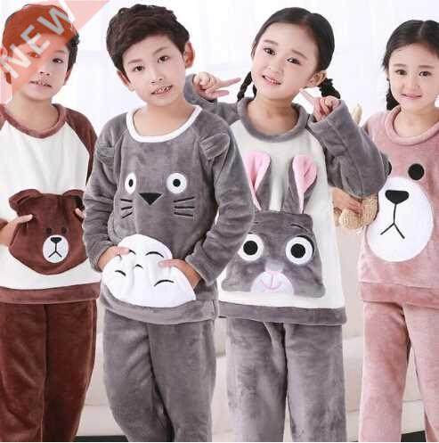 Children Totoro/Bear/Rabbit Cute Flannel Girl/Boy Pajama Sui