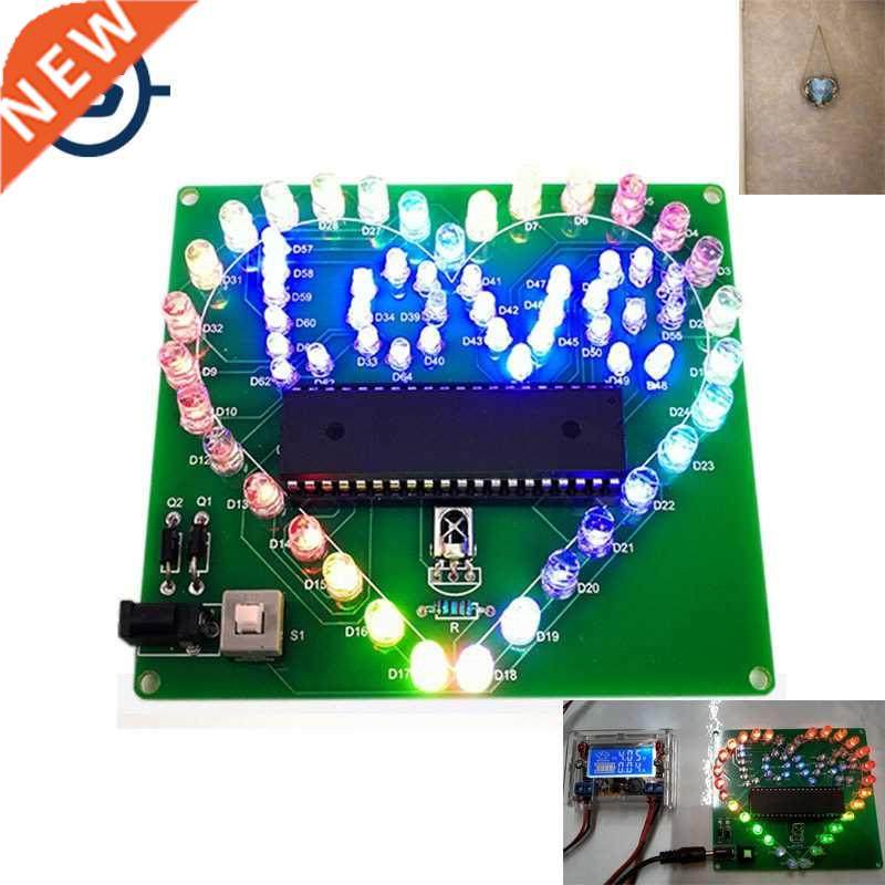 Colorful LED Lamp Heart Shape Electronic  Kit Remote Cont