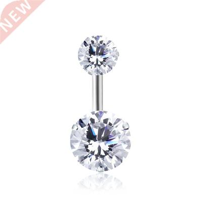 12 Colors Double Round Cubic Zirconia Geometric Shape Belly