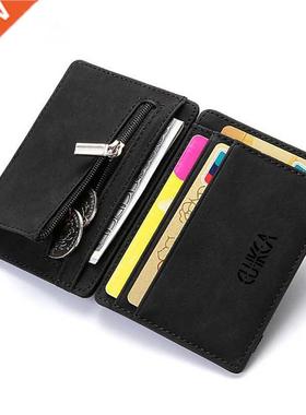 Ultra Thin Mini Wallet Men's Small Wallet Business PU Leathe