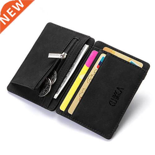 Ultra Thin Mini Wallet Men's Small Wallet Business PU Leathe