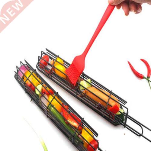 1pc Portable BBQ Grilling Basket Stainless Steel Nonstick
