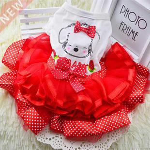 Cute Dog Clothes for Small Dogs Wedding Dress Skirt Summer