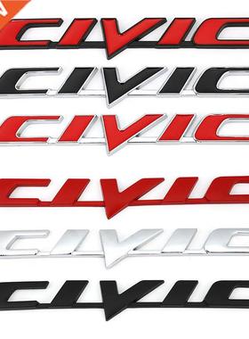 Car 3D Metal Emblem Badge Sticker for Honda Civic Car Rear T