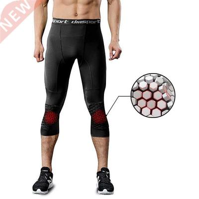 Men's Running Tight Pants With Honeycomb Anti-collision Knee