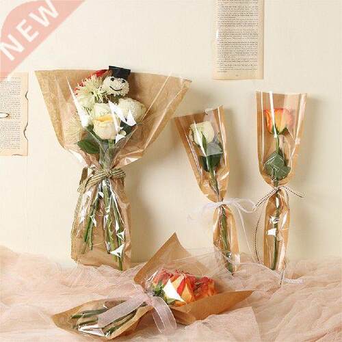 50pcs /lot Kraft Paper Single Bag Multiple Flowers Bag