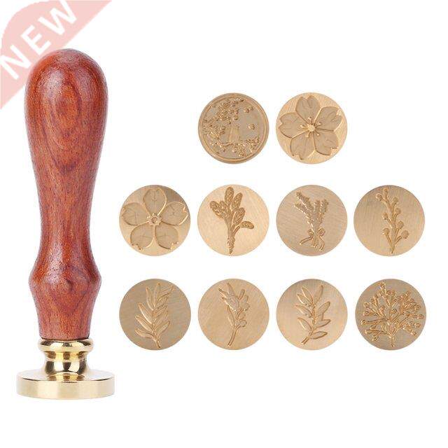 Retro Wax Seal Antique Plant Pattern Sealing Wax Stamp Wood