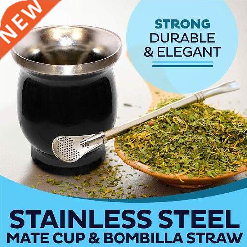 1 Set 230ML Bombilla Set Yerba Mate Gourd Stainless Steel