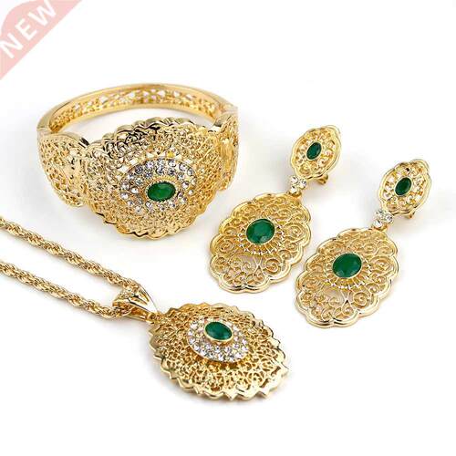Sunspicems Chic Morocco Wedding Jewelry Set Gold Color Drop