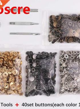 Leather Snap Fasteners Kit,10mm 12mm 15mm Metal Button Snaps