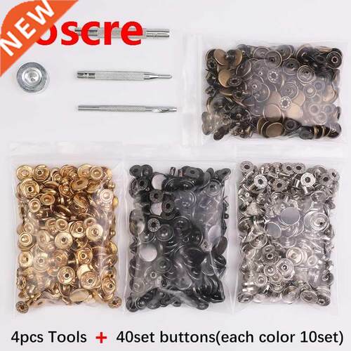 Leather Snap Fasteners Kit,10mm 12mm 15mm Metal Button Snaps