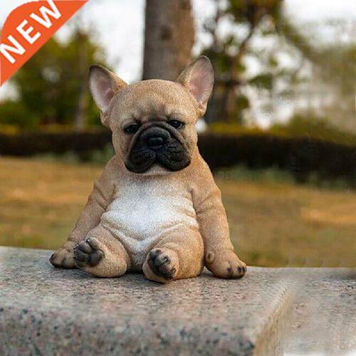 Sleepy French Bulldog Cute Puppy Statue Resin Ornament Lawn