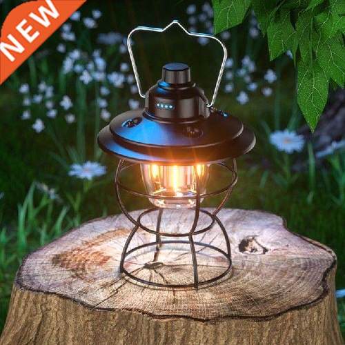 Portable Retro Camping Hanging Lantern 2000mAh Battery Warm