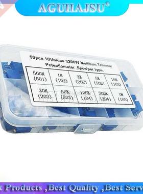 50pcs 296W Multiturn Trimmer Potentiometer Kit High Precisi